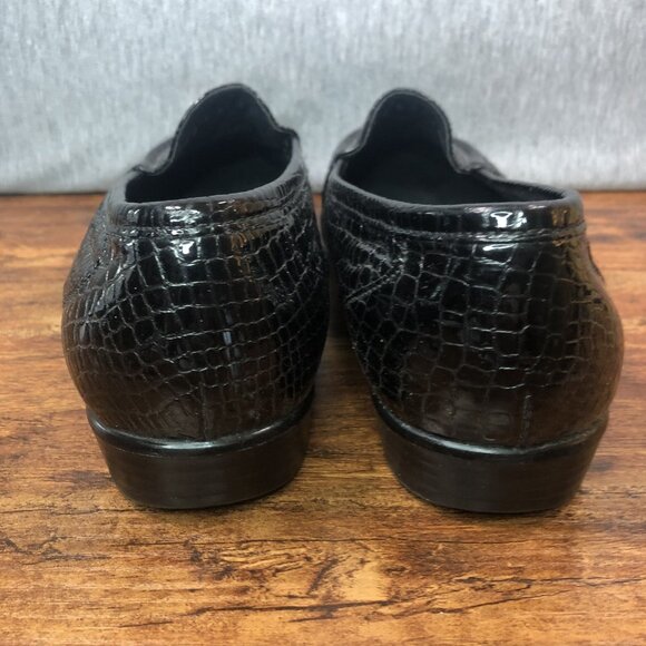 SAS Simplify Loafers Shoes Women's Size 9.5 W Wide Black Patent Leather Croc - Picture 3 of 11